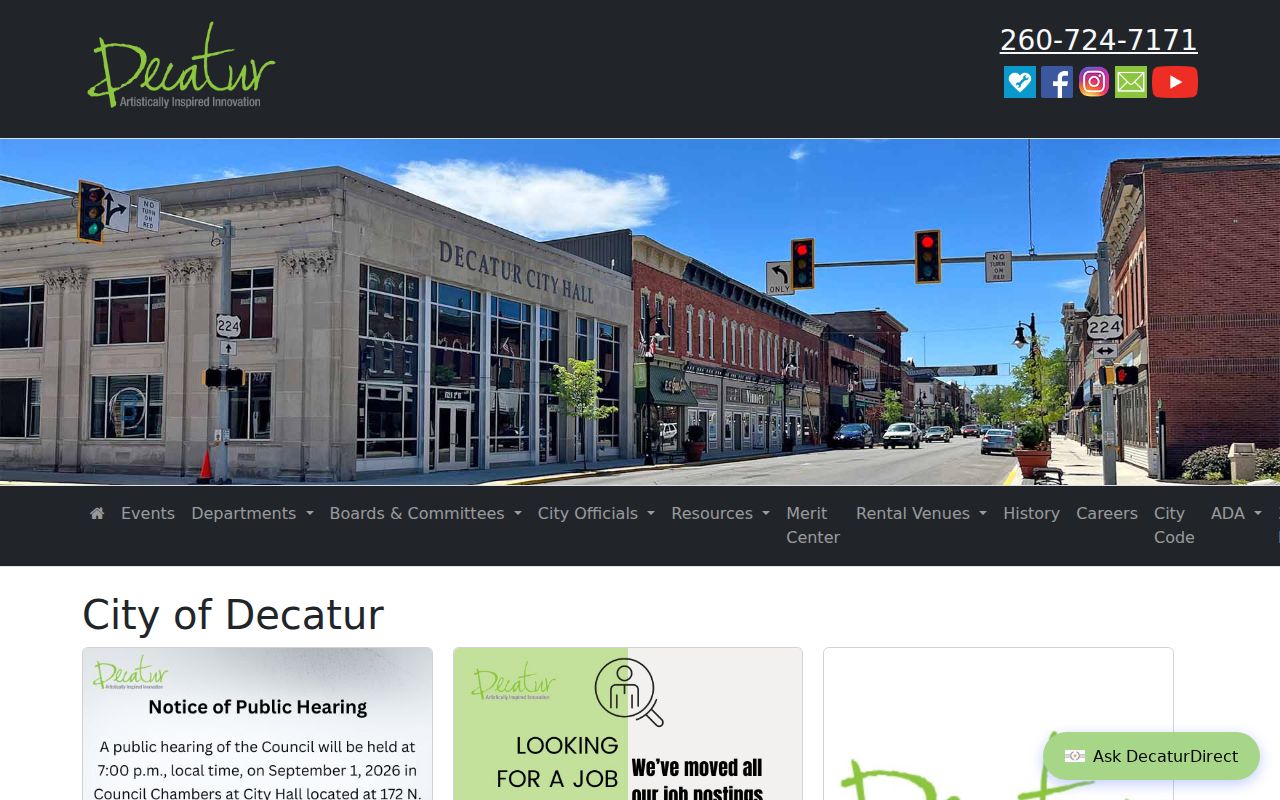 Official City of Decatur services and contact page