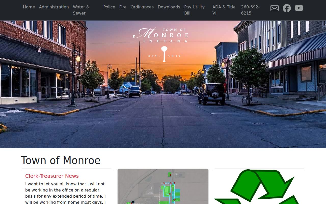 Official Town of Monroe website with town services and contacts