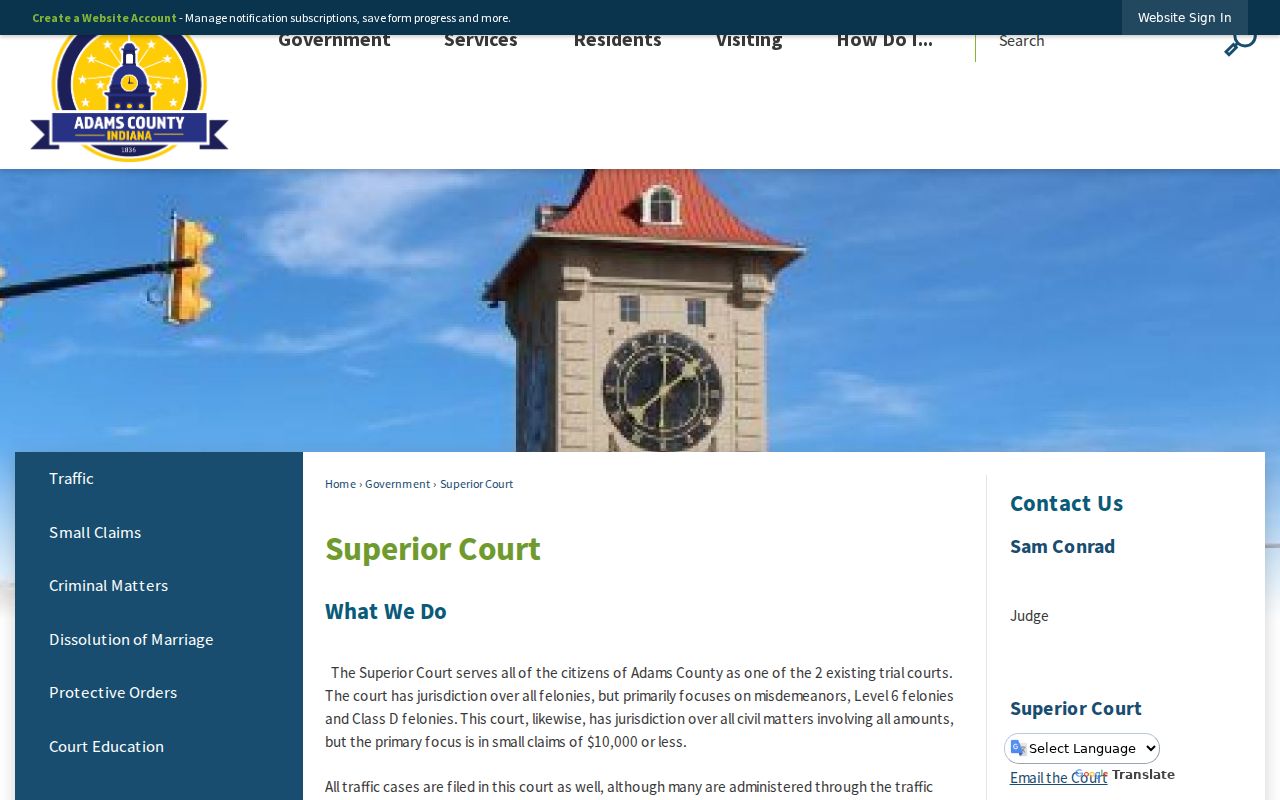 Adams County Superior Court docket information